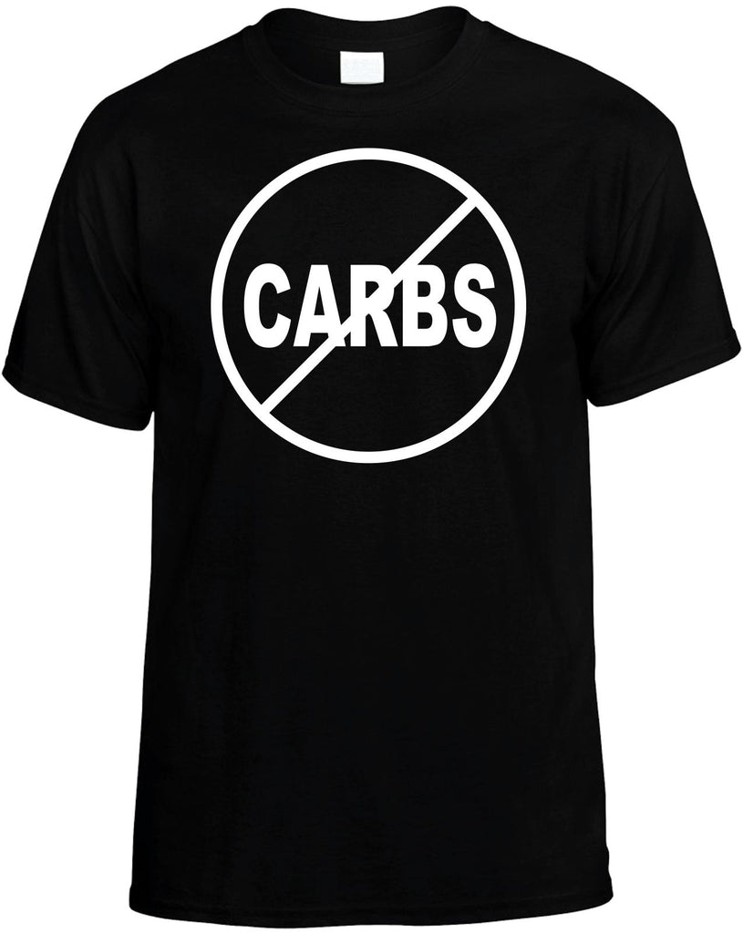 no carbs anti-carbs mens funny t-shirt black