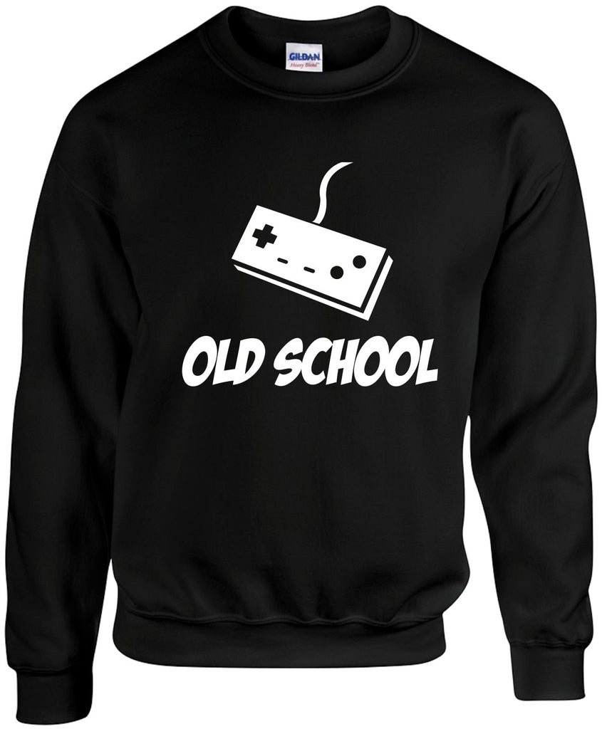 old school with controller unisex crewneck sweatshirt black signature outlet novelty 