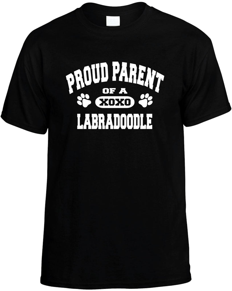 proud parent of a labradoodle mens funny t-shirt black