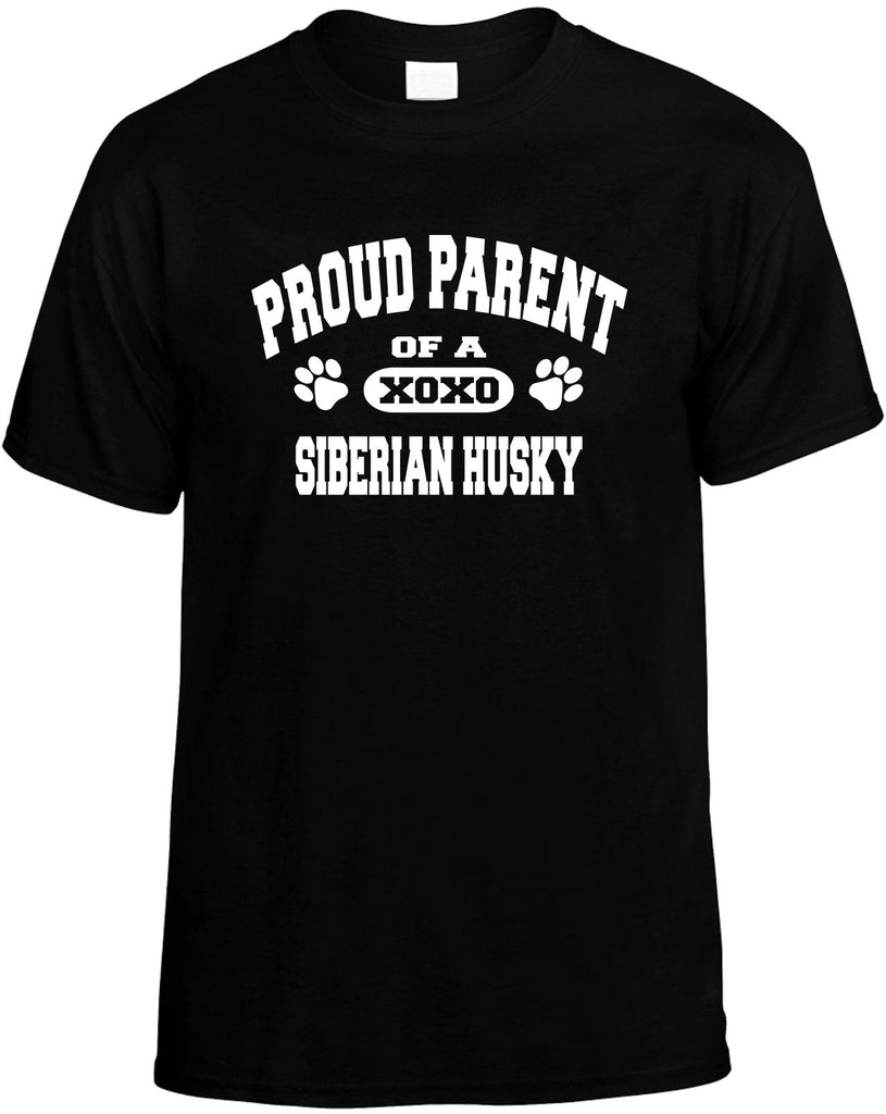 proud parent of a siberian husky mens funny t-shirt black