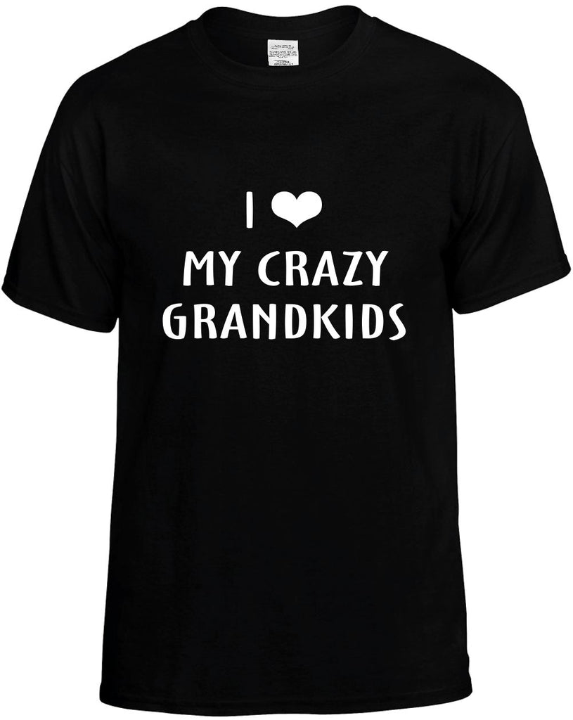 i love heart my crazy grandkids mens funny t-shirt black