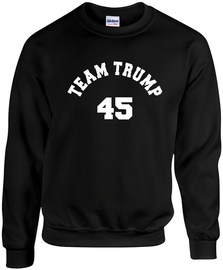 team trump 45 donald trump unisex crewneck sweatshirt black signature outlet novelty 