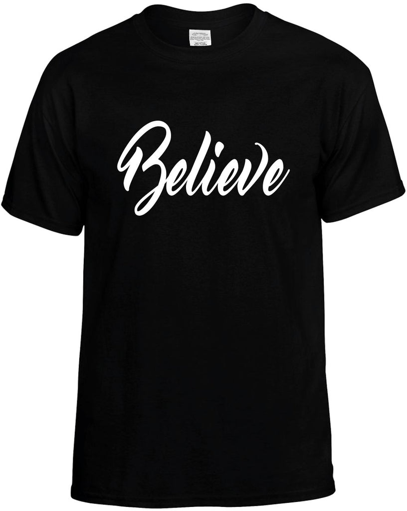 believe religious god faith mens funny t-shirt black