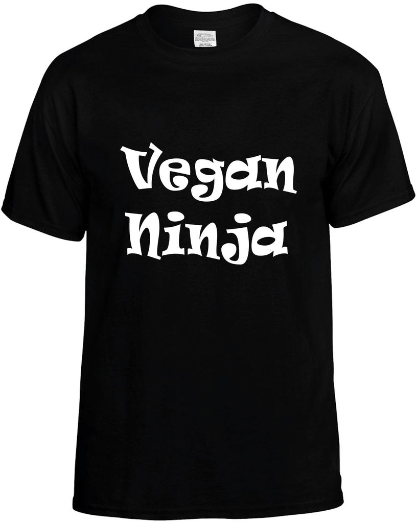 vegan ninja humorous cool mens funny t-shirt black