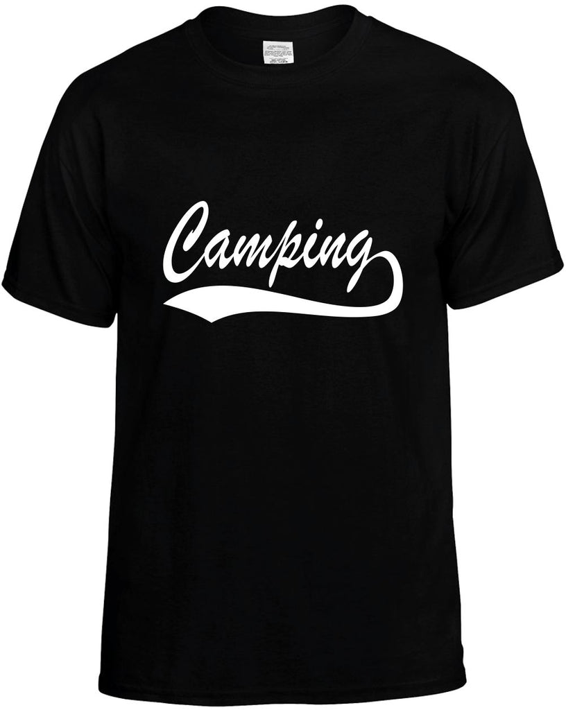 camping baseball font vacation mens funny t-shirt black