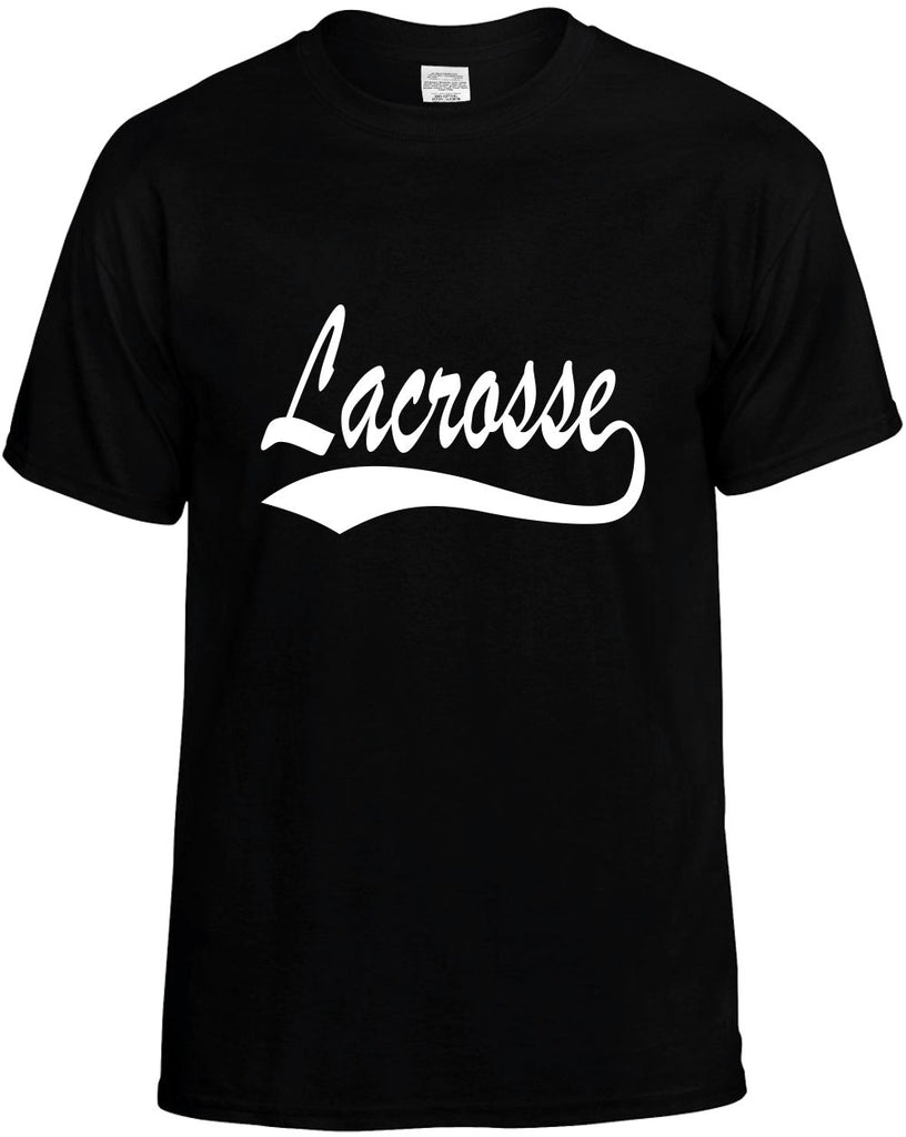 lacrosse baseball font sports mens funny t-shirt black