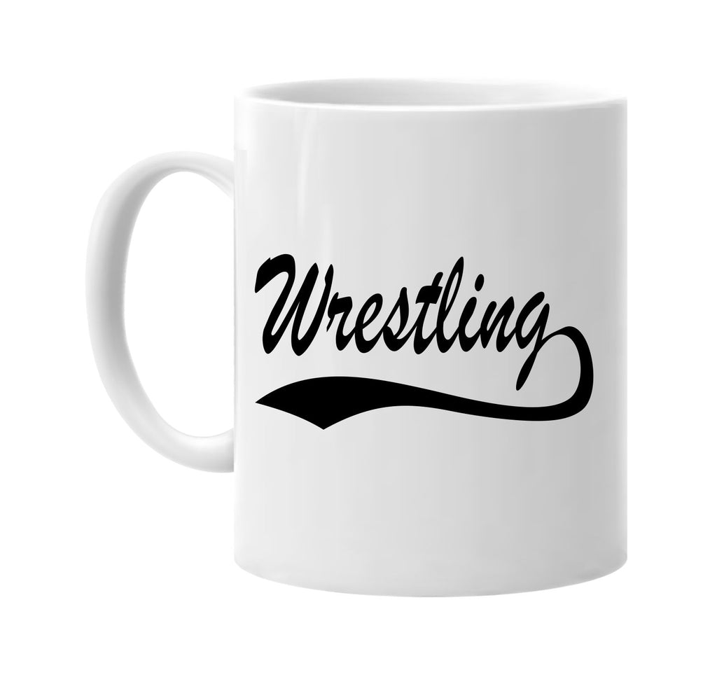 wrestling baseball font sports signature outlet novelty coffee cup mug graphic gift ideas gifts for the family mom dad