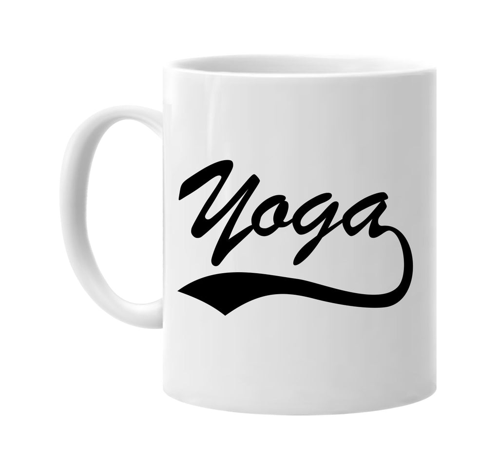 yoga baseball font workout fit signature outlet novelty coffee cup mug graphic gift ideas gifts for the family mom dad