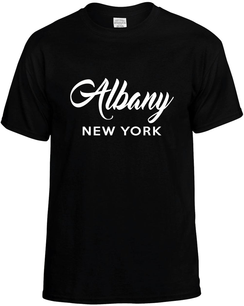 albany new york city state mens funny t-shirt black