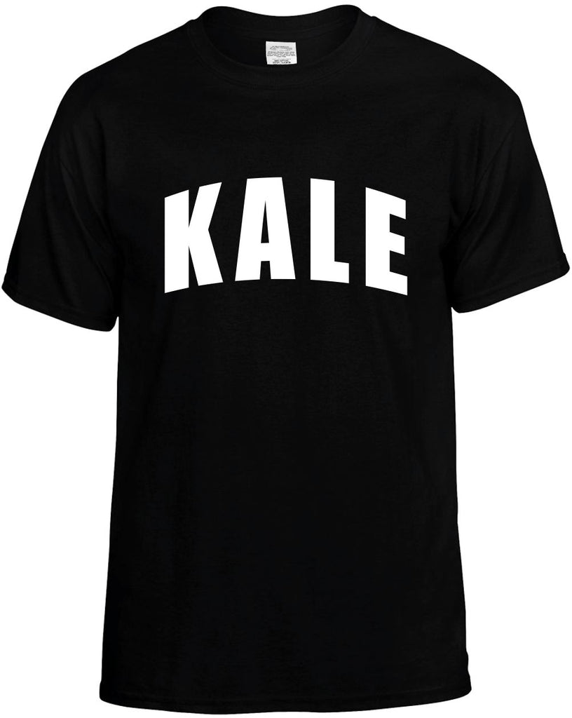 kale curved vegan vegetarian mens funny t-shirt black