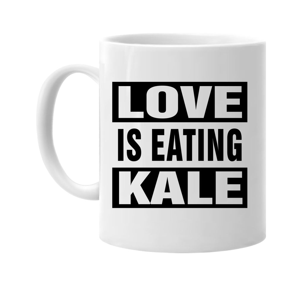 love is eating kale vegetarian signature outlet novelty coffee cup mug graphic gift ideas gifts for the family mom dad