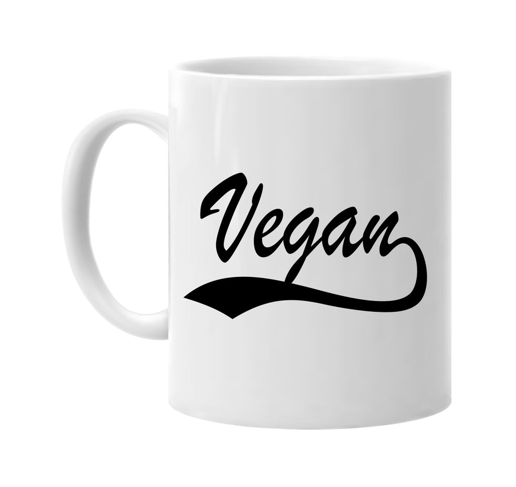 vegan baseball font vegetarian signature outlet novelty coffee cup mug graphic gift ideas gifts for the family mom dad