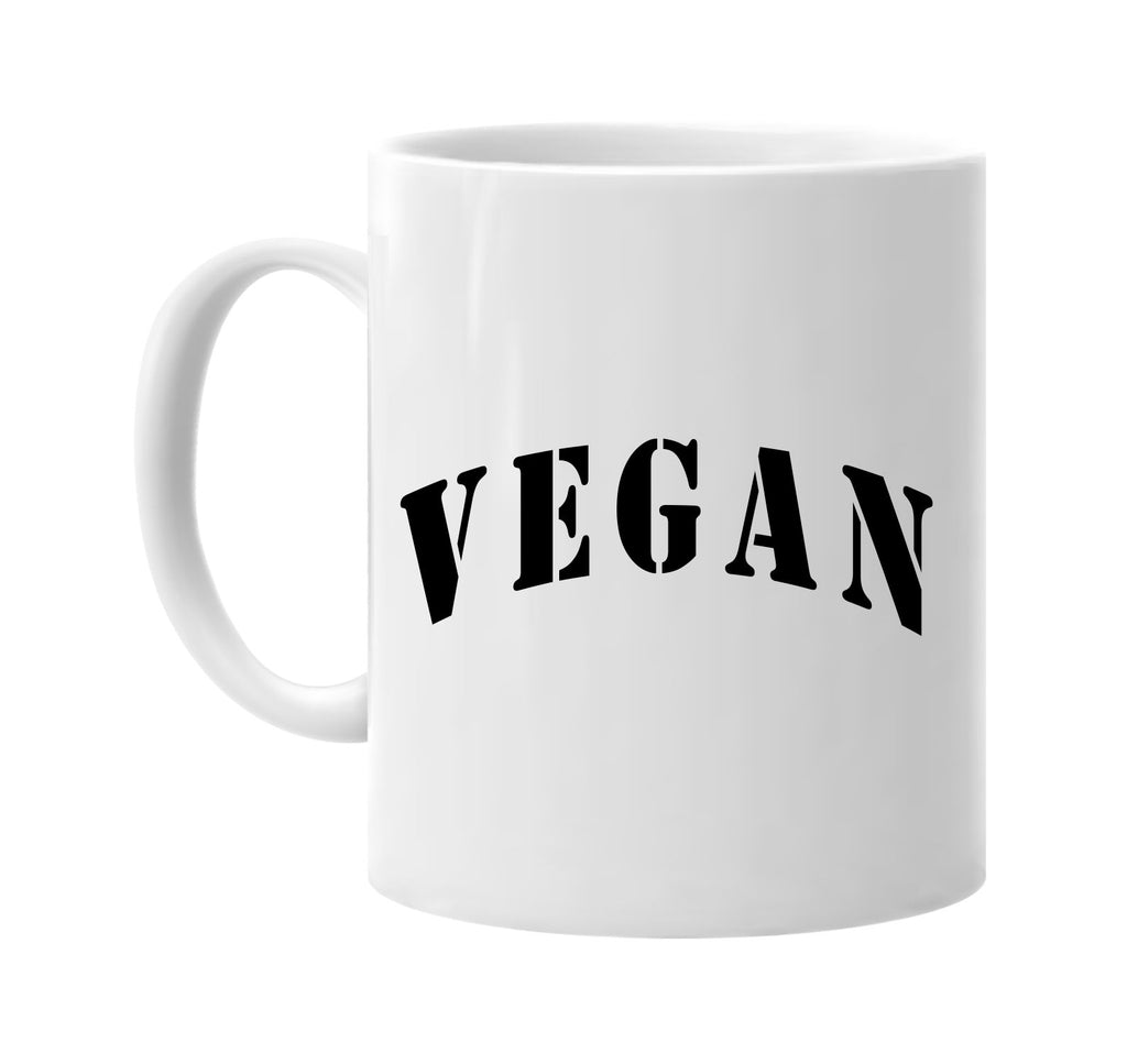 vegan stencil font vegetarian signature outlet novelty coffee cup mug graphic gift ideas gifts for the family mom dad