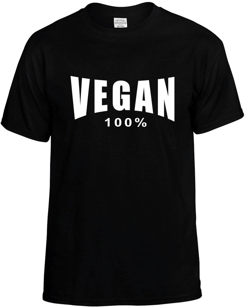 vegan 100% food health vegetarian mens funny t-shirt black