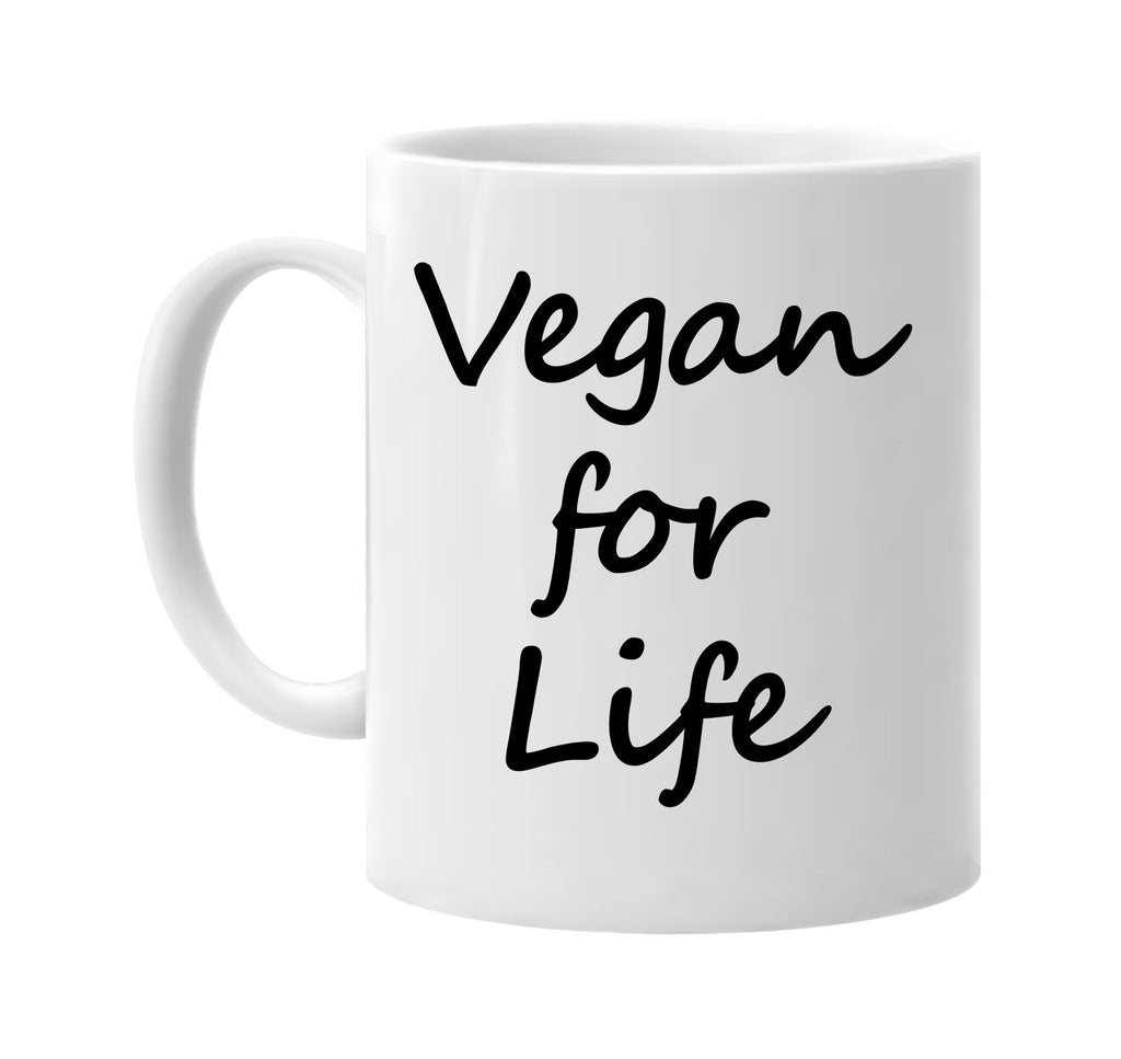 vegan for life herbivore health signature outlet novelty coffee cup mug graphic gift ideas gifts for the family mom dad