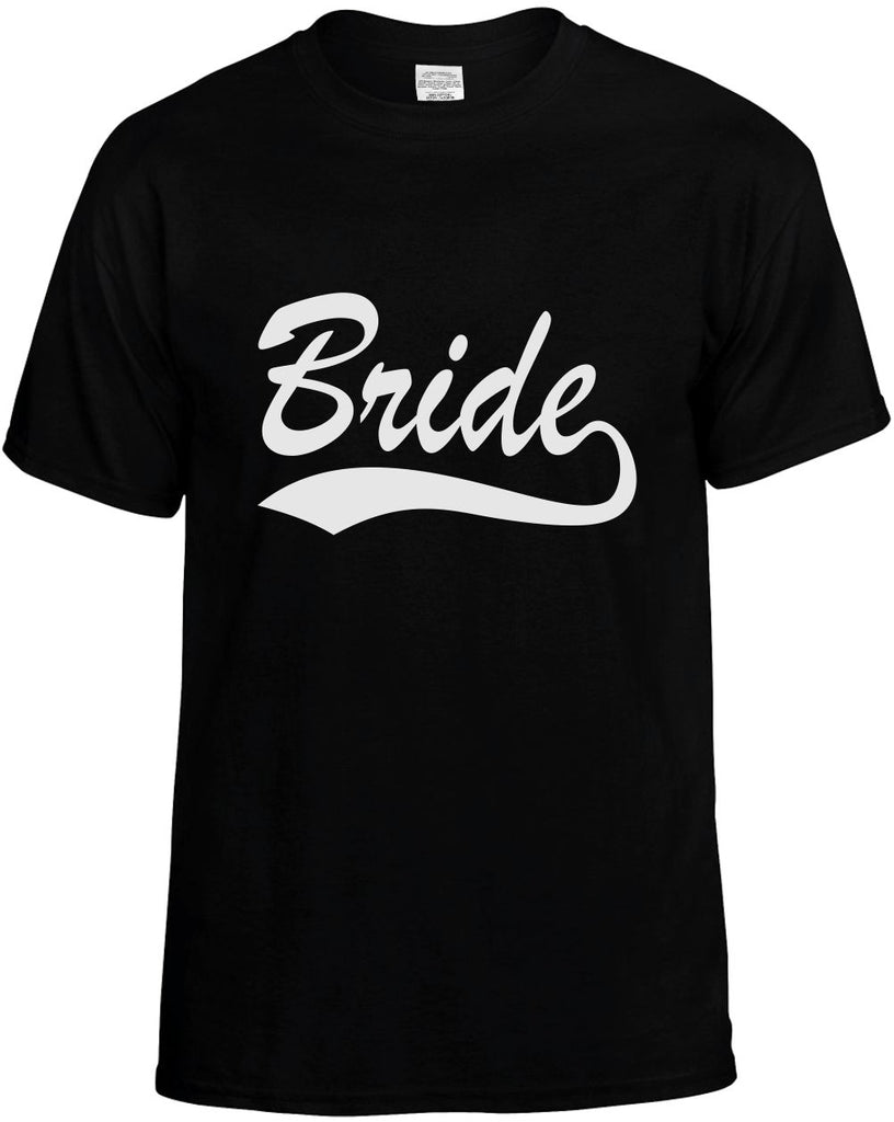 bride baseball font wedding mens funny t-shirt black