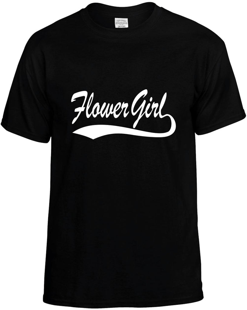 flower girl baseball font wedding mens funny t-shirt black