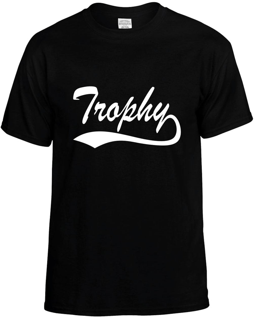 trophy baseball font groom mens funny t-shirt black