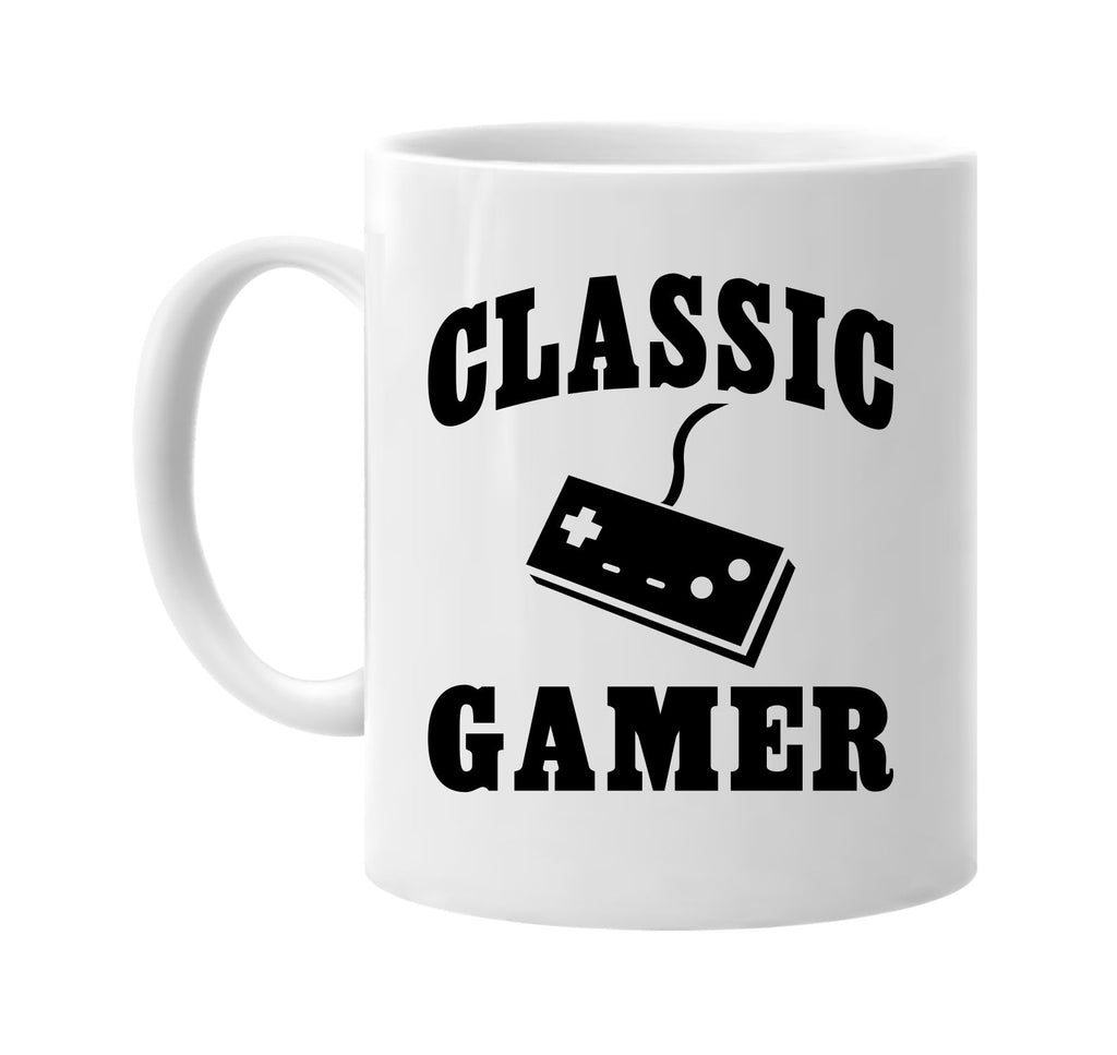 classic gamer old school gaming signature outlet novelty coffee cup mug graphic gift ideas gifts for the family mom dad