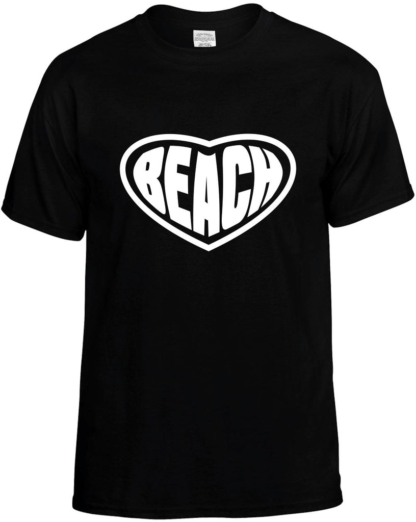 beach heart ocean vacation mens funny t-shirt black