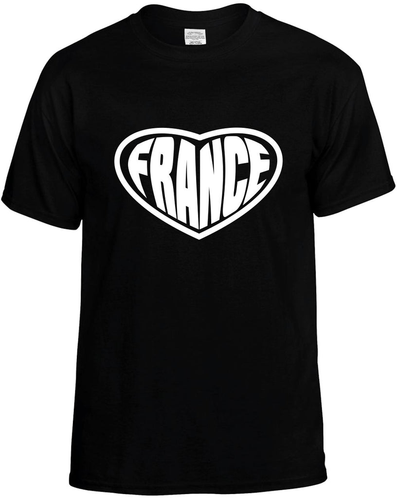 france heart paris cute fashion mens funny t-shirt black