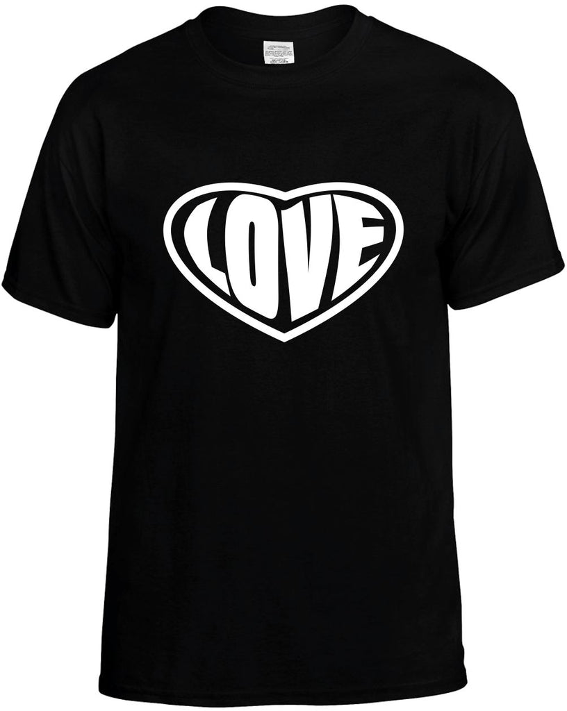 love heart cute fashion design mens funny t-shirt black