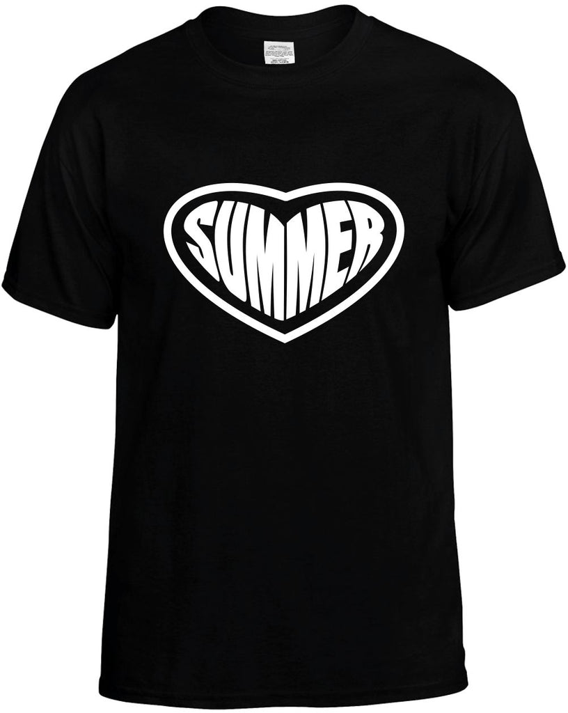 summer heart vacation holiday mens funny t-shirt black