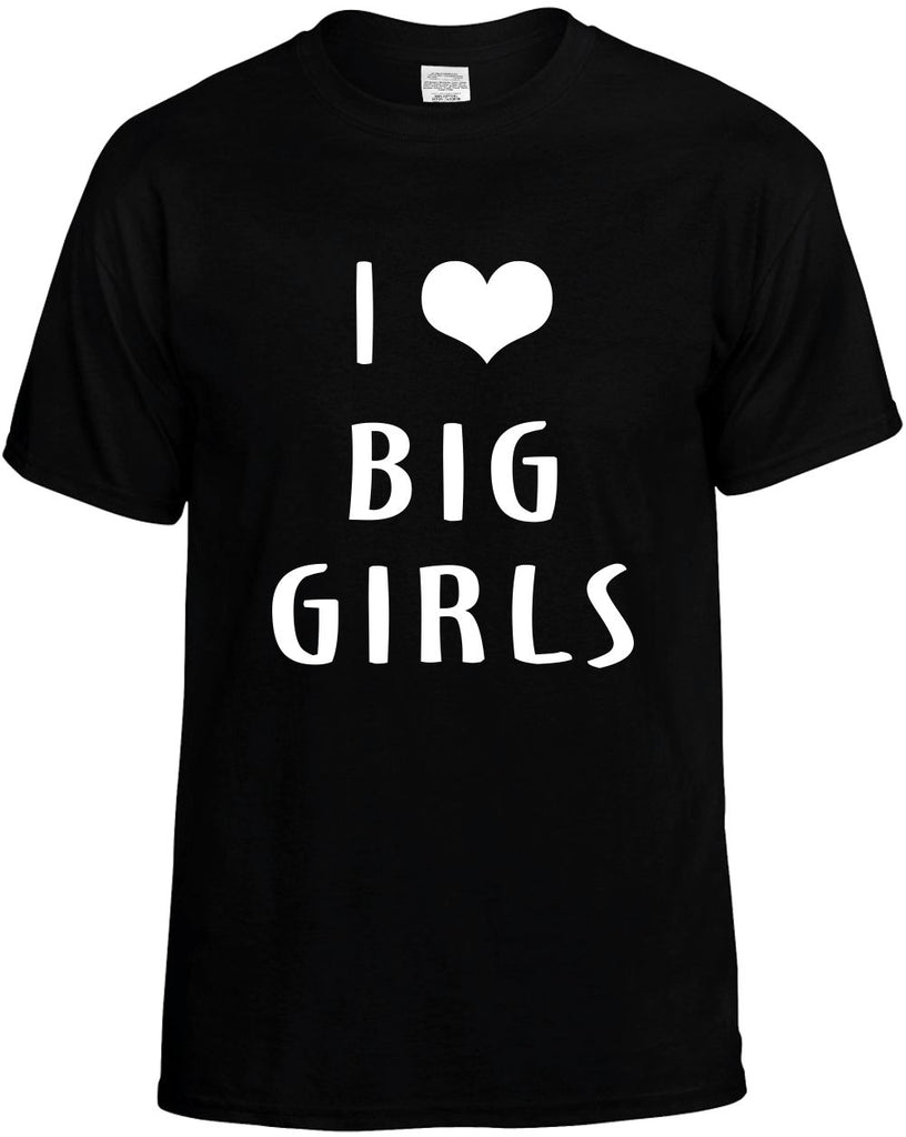 i heart big girls humorous cool mens funny t-shirt black