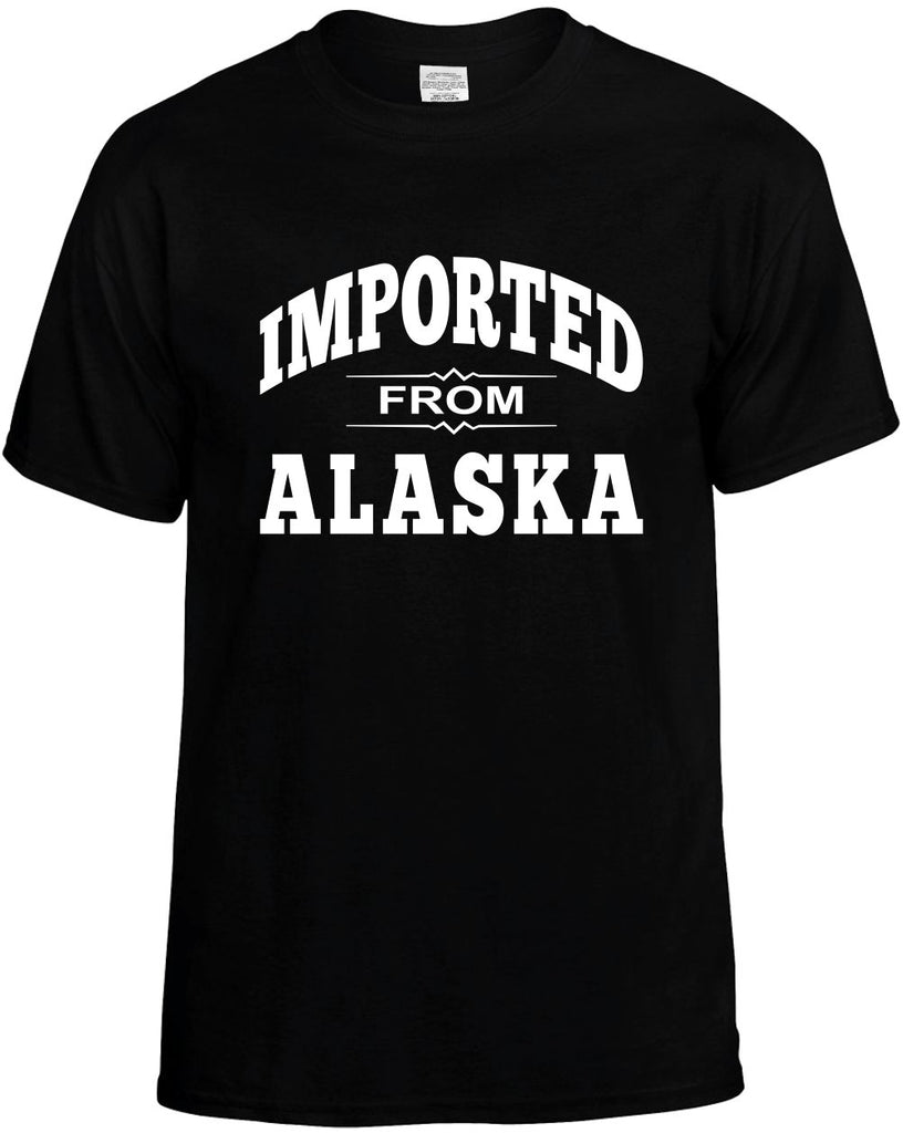 imported from alaska mens funny t-shirt black