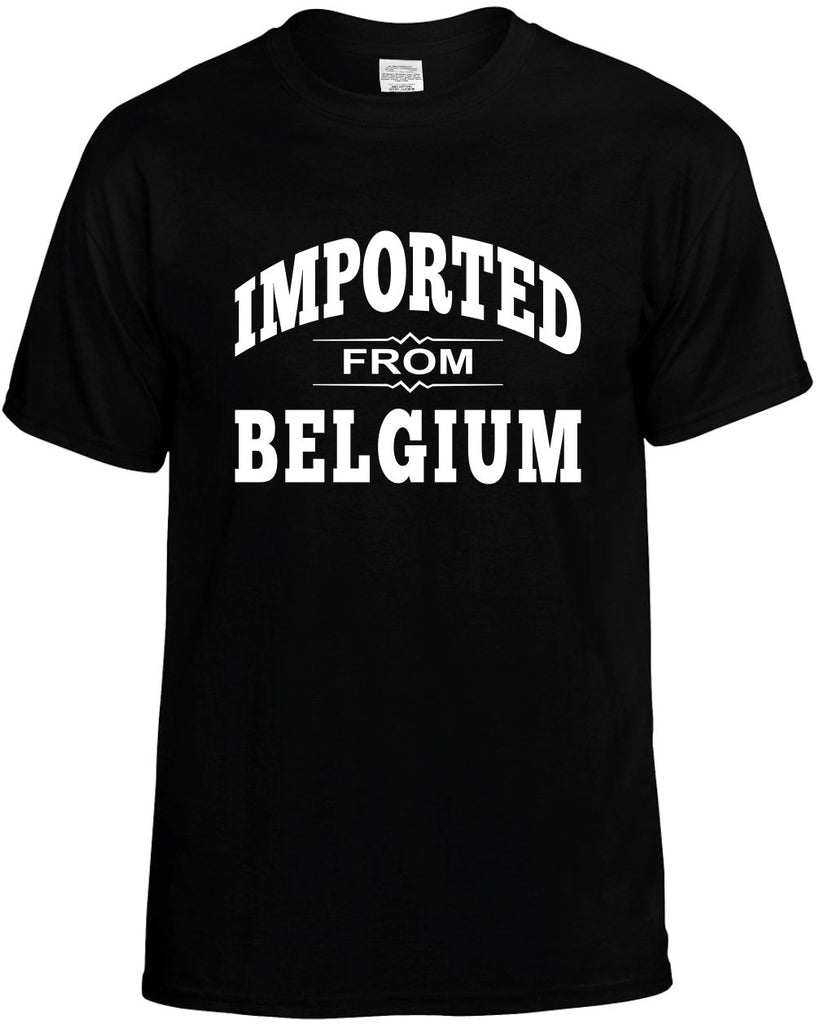 imported from belgium mens funny t-shirt black