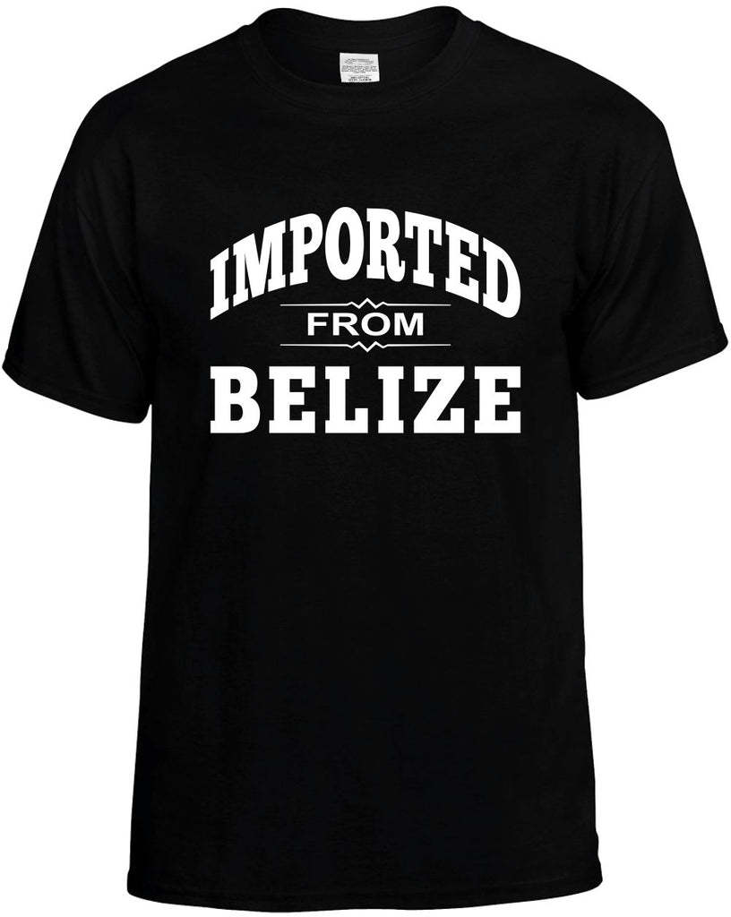 imported from belize mens funny t-shirt black