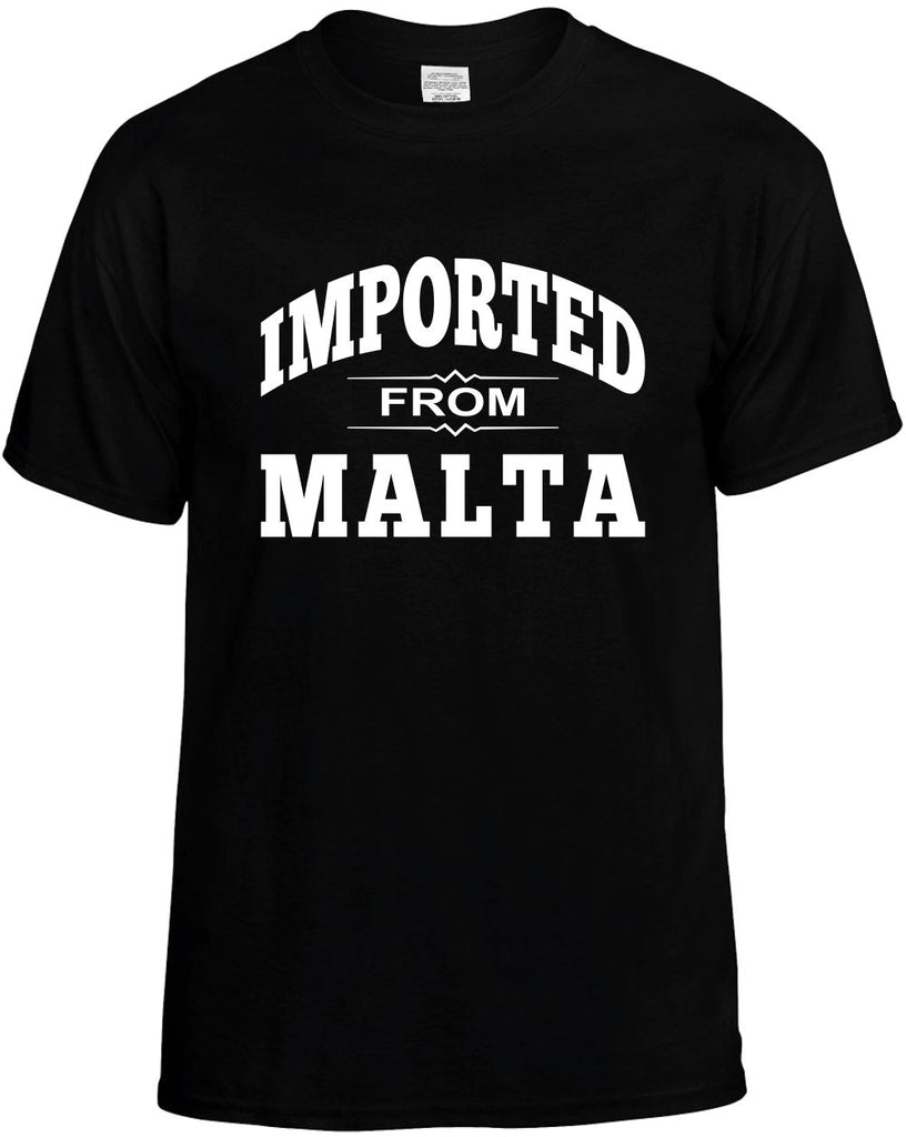 imported from malta mens funny t-shirt black