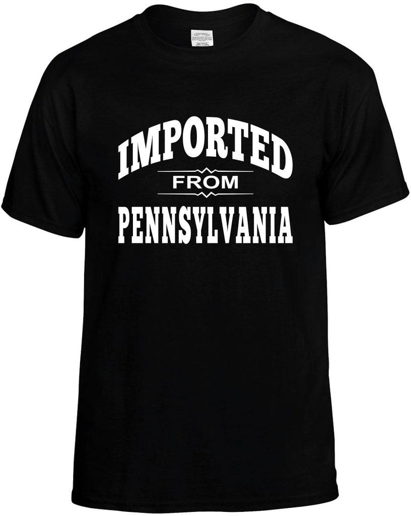 imported from pennsylvania mens funny t-shirt black