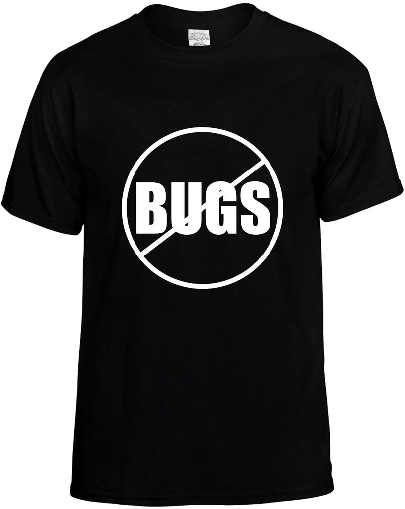 no bugs anti-bugs mens funny t-shirt black