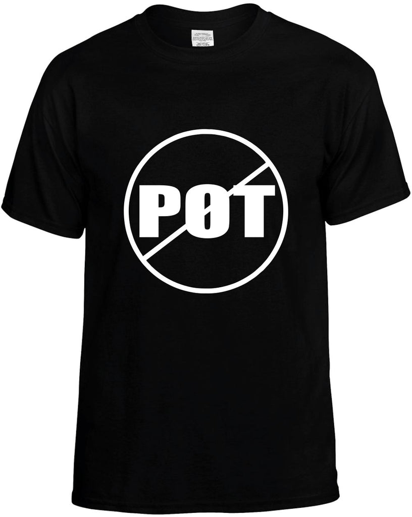 no pot anti-pot mens funny t-shirt black