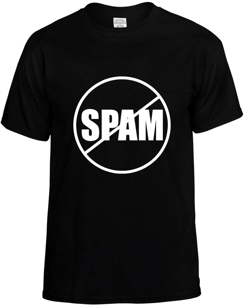 no spam anti-spam mens funny t-shirt black