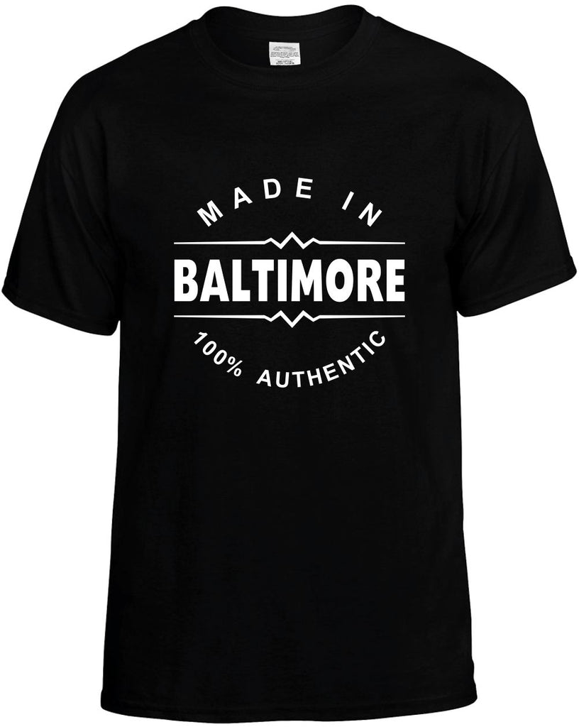 made in baltimore mens funny t-shirt black