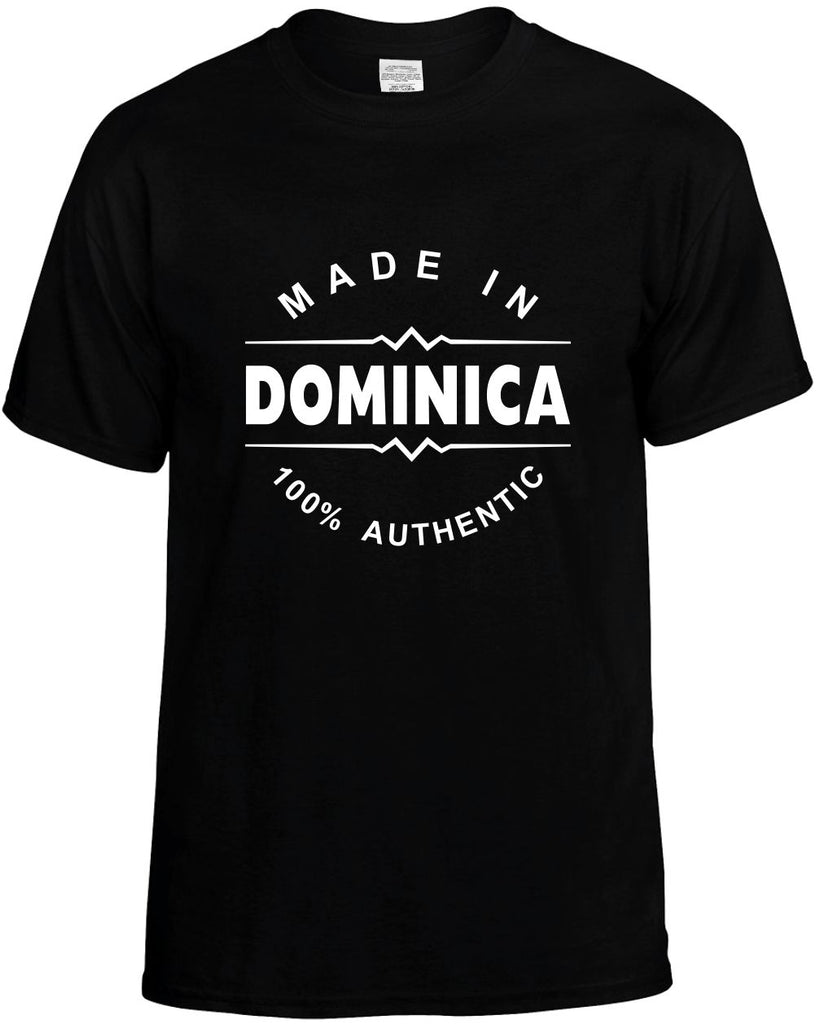 made in dominica mens funny t-shirt black