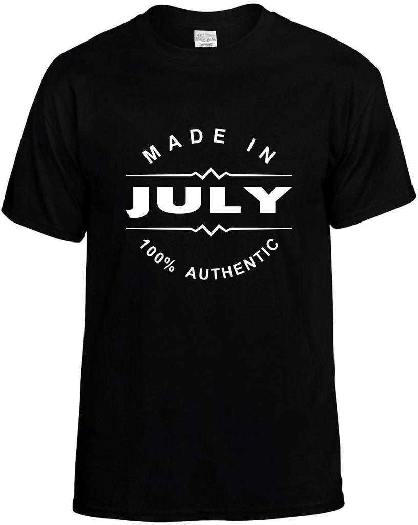 made in july mens funny t-shirt black