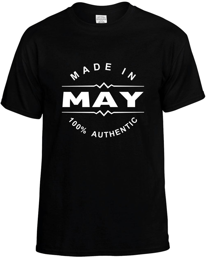 made in may mens funny t-shirt black