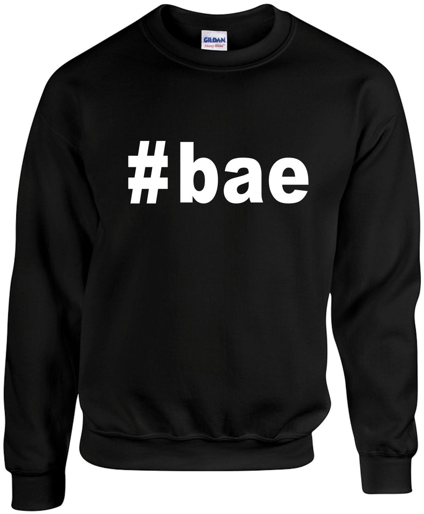 bae hashtag babe unisex crewneck sweatshirt black signature outlet novelty 