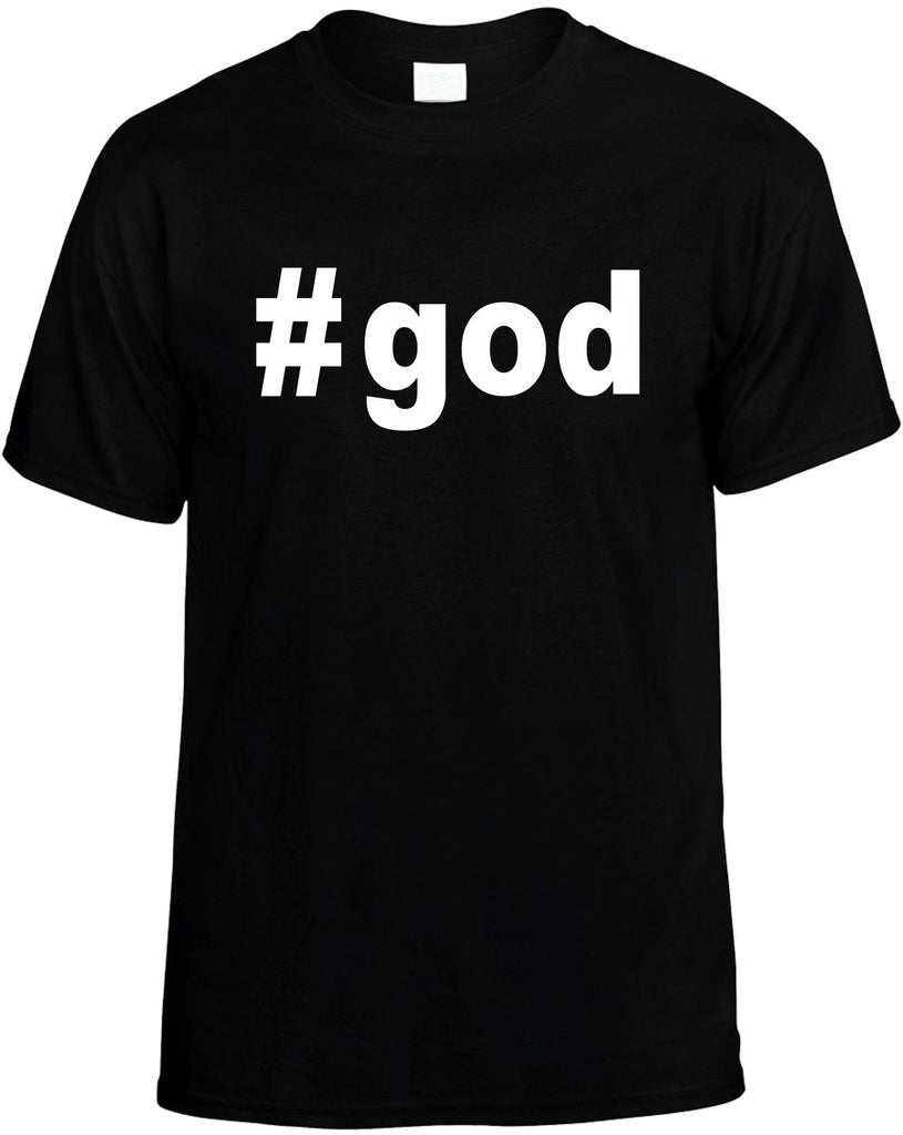 #god hashtag tee shirt religious mens funny t-shirt black