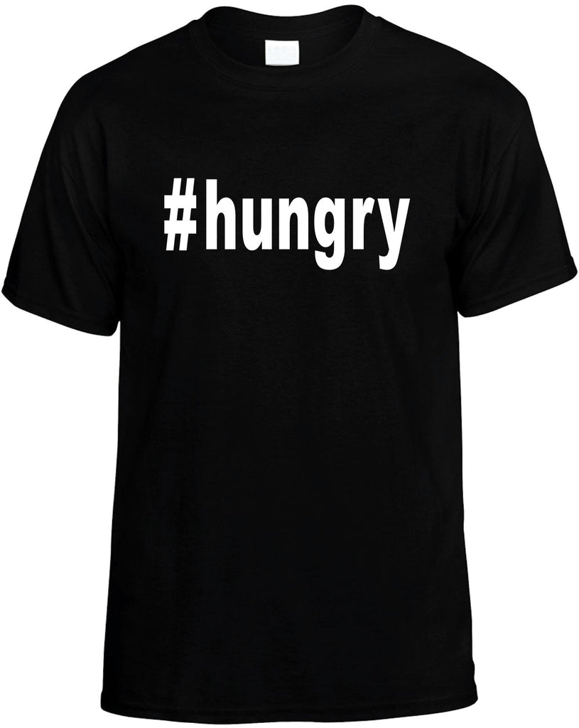 #hungry hashtag tee shirt foodie mens funny t-shirt black