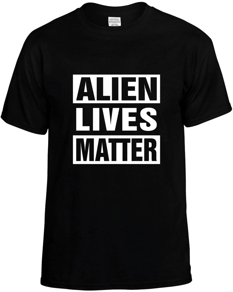 alien lives matter mens funny t-shirt black