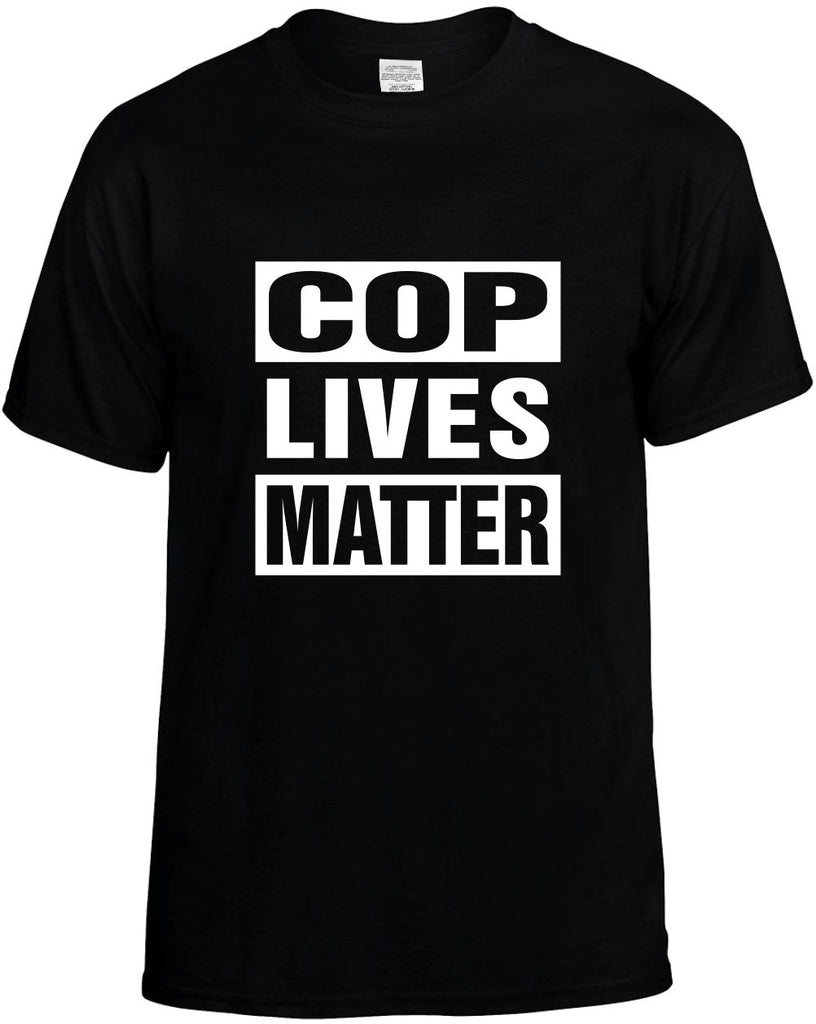 cop lives matter mens funny t-shirt black