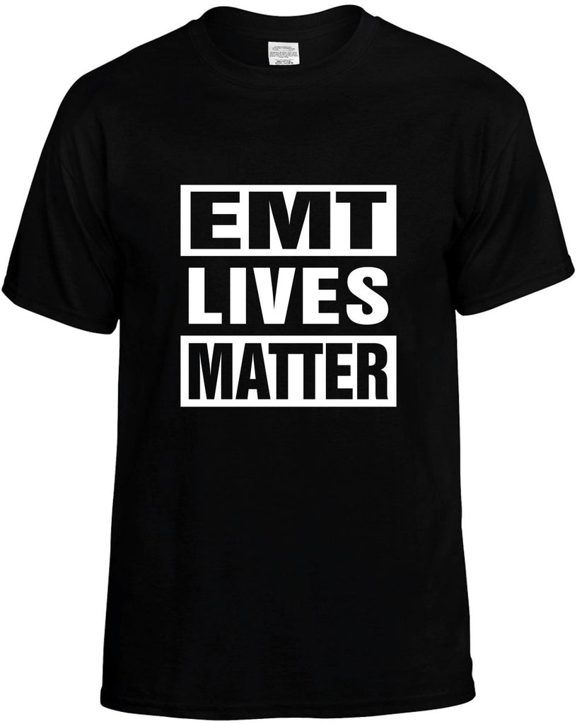 emt lives matter mens funny t-shirt black