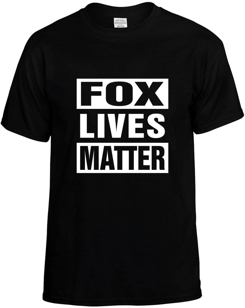 fox lives matter mens funny t-shirt black