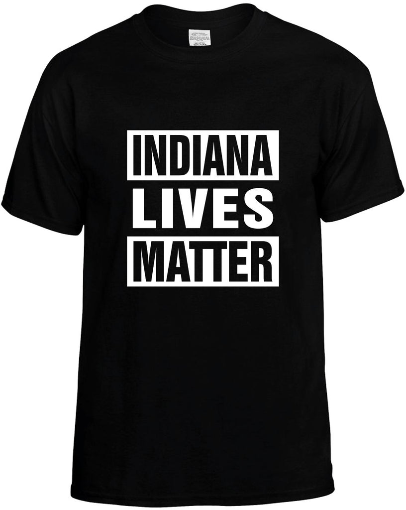 indiana lives matter mens funny t-shirt black