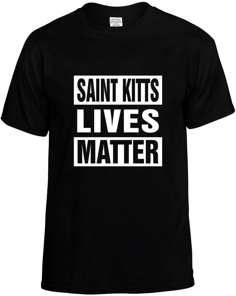 saint kitts lives matter mens funny t-shirt black