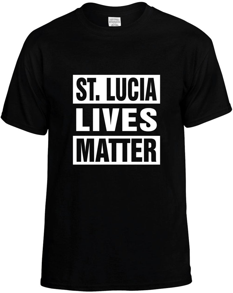 st lucia lives matter mens funny t-shirt black